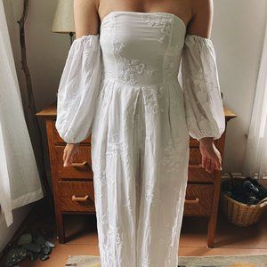 All things Mochi Linen Jumpsuit Wide Leg Off the Shoulder Manila